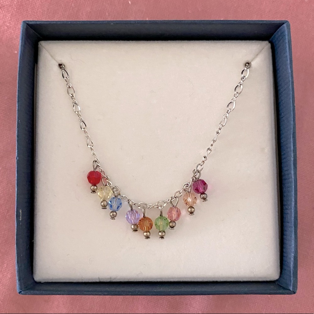 Multi color bead necklace jewelry